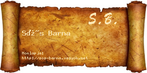 Sós Barna névjegykártya